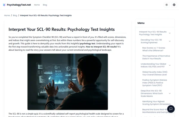 Interpret Your SCL-90 Results: Psychology Test Insights