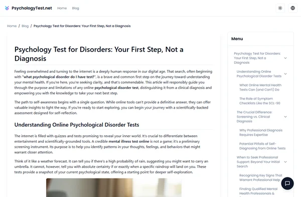Psychology Test for Disorders: Your First Step, Not a Diagnosis