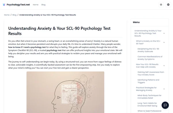 Understanding Anxiety & Your SCL-90 Psychology Test Results