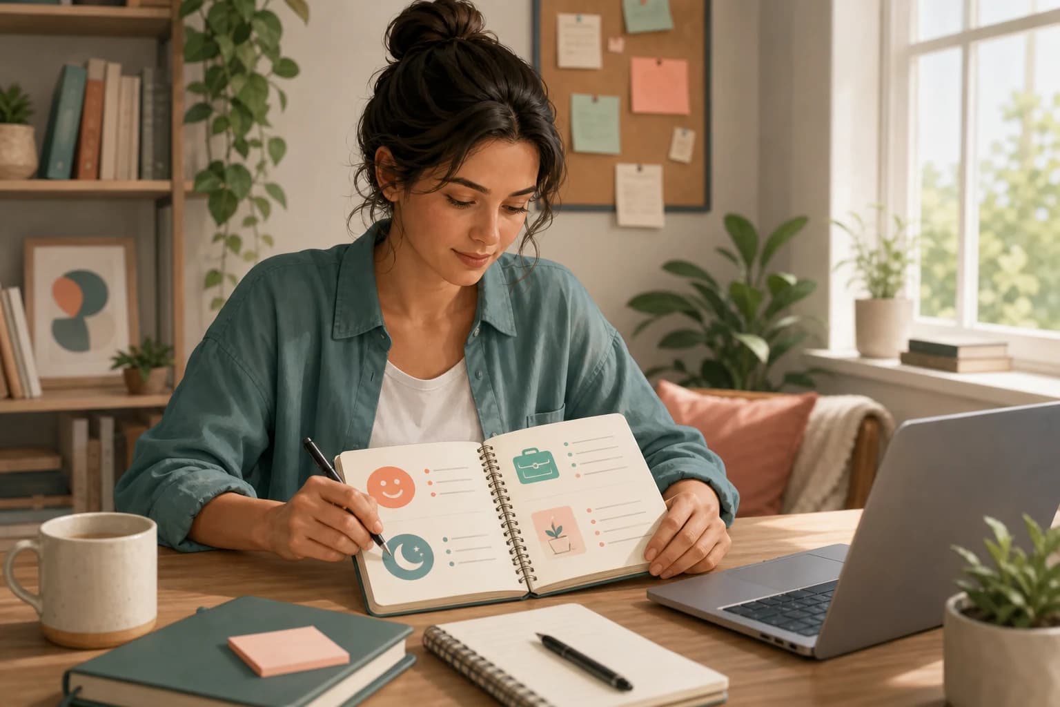 Person reviewing mental health notes