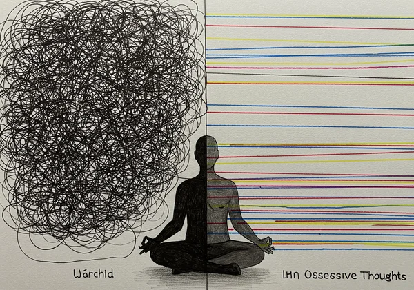 Person finding clarity from tangled obsessive thoughts.