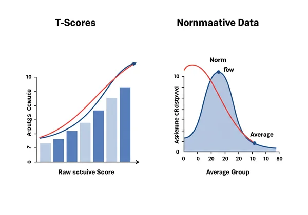 Graph comparing individual SCL-90 T-scores to normative data