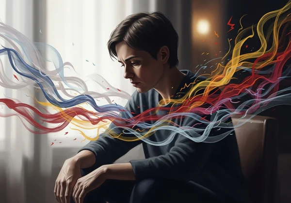Person in deep thought, reflecting on persistent mood changes