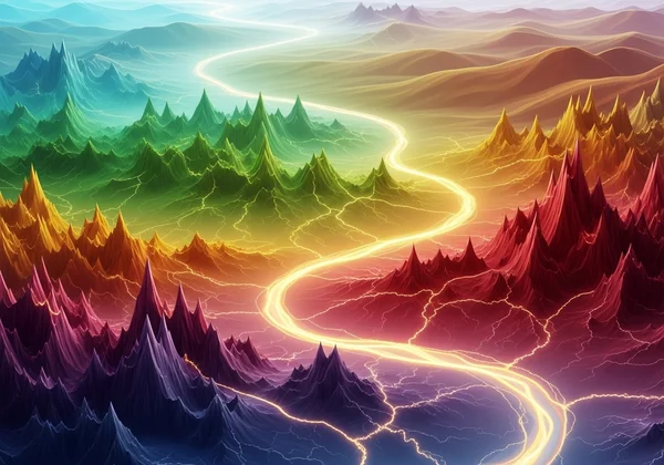 Abstract map of emotions showing peaks and valleys of mind