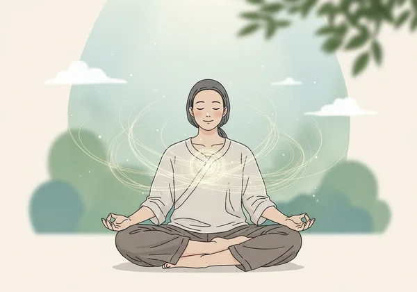 Person meditating, symbolizing managing somatic symptoms